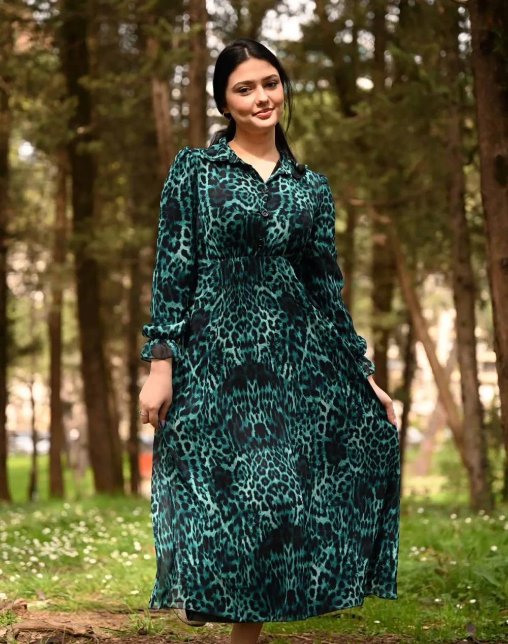 Fustan i gjate leopard - Figura 2