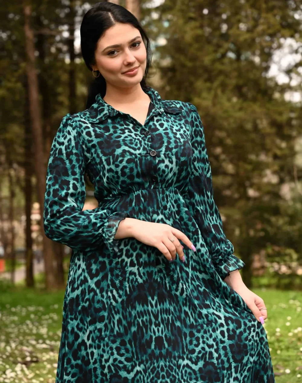 Fustan i gjate leopard - Figura 7
