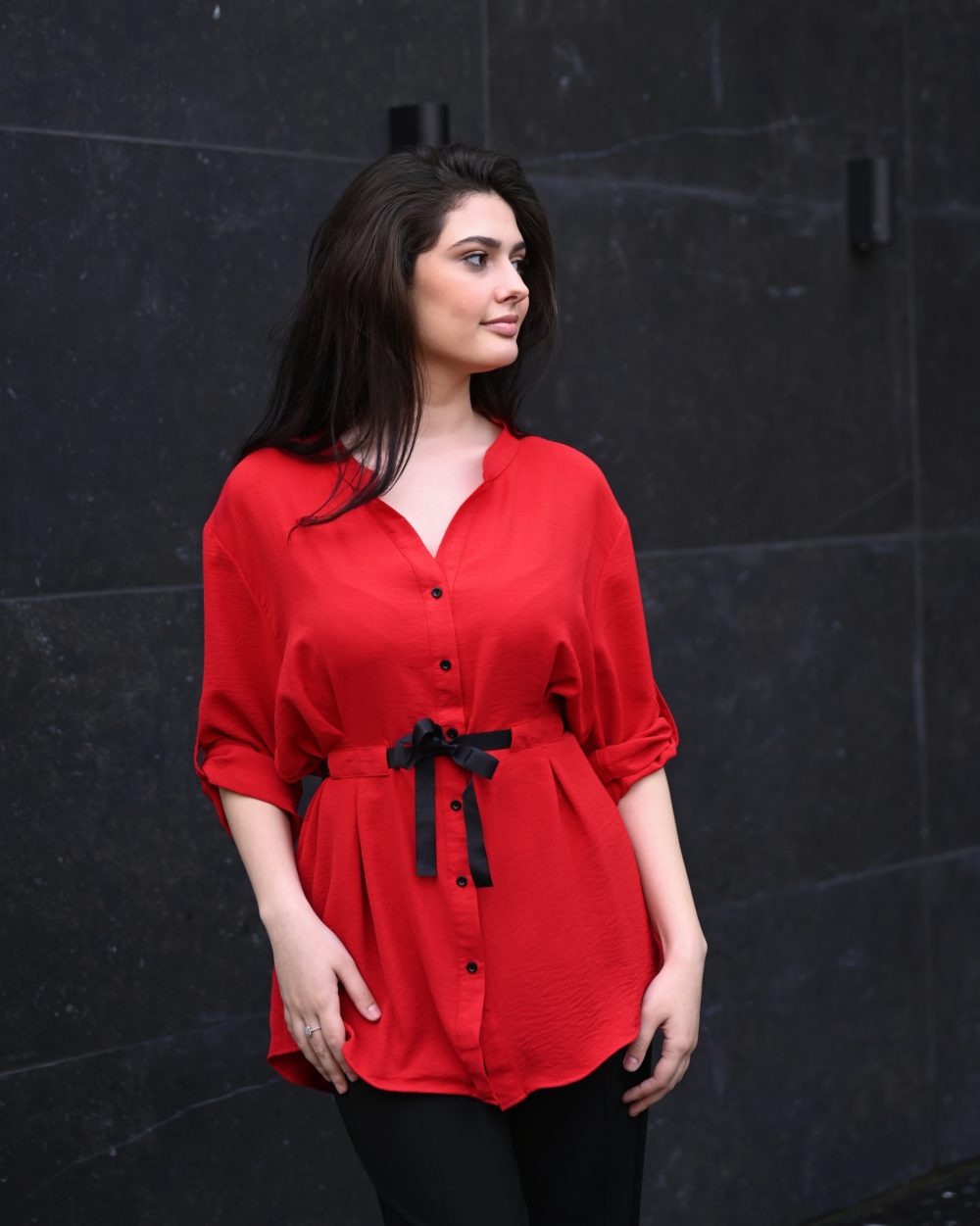 Këmisha lino me fjongo - Figura 7